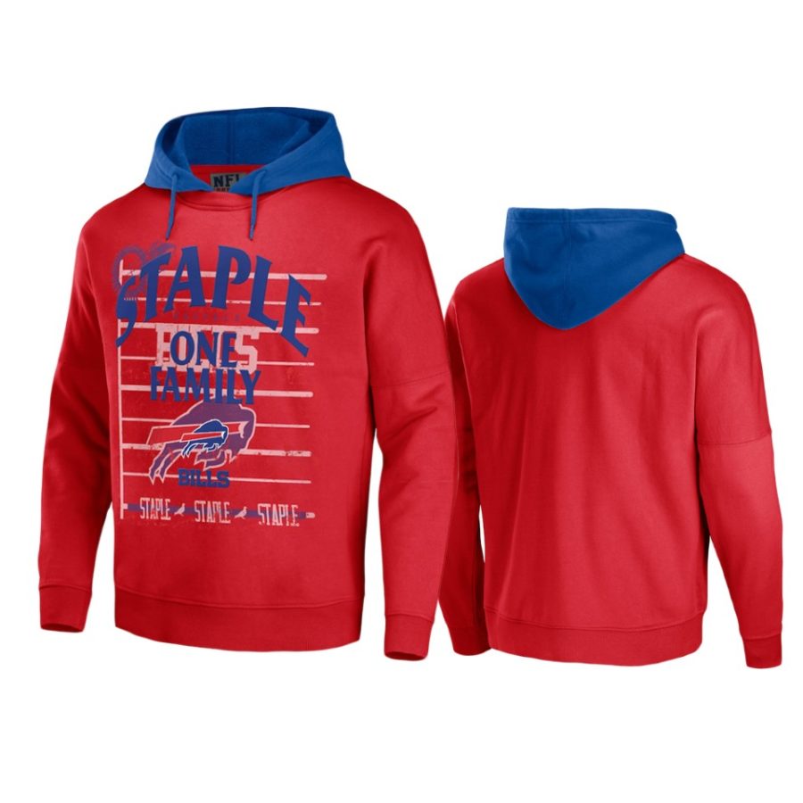 bills red staple throwback vintage wash hoodie