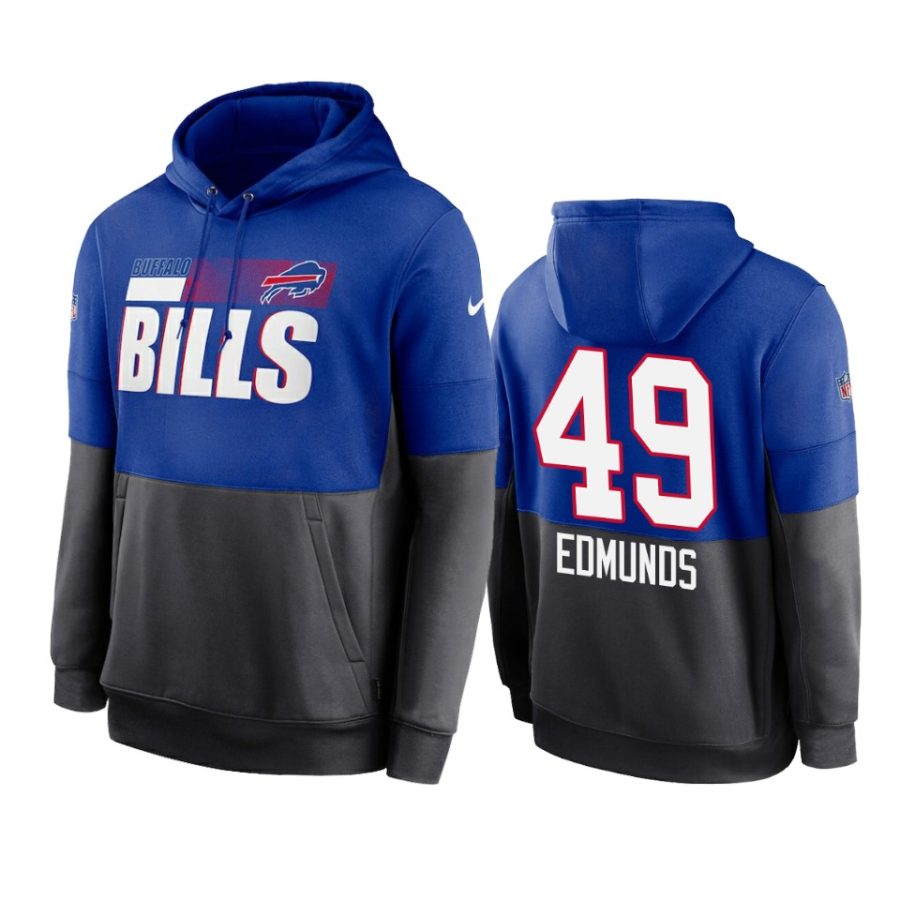 bills tremaine edmunds royal charcoal sideline impact lockup hoodie