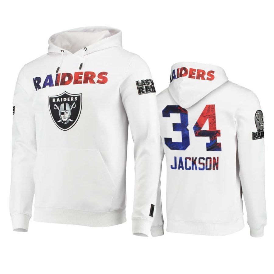 bo jackson raiders white americana hoodie