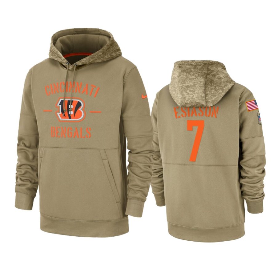 boomer esiason bengals tan 2019 salute to service sideline therma hoodie