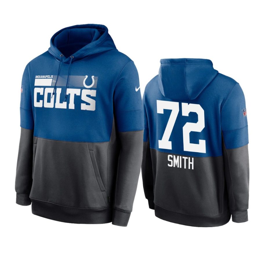 braden smith colts royal charcoal sideline impact lockup hoodie