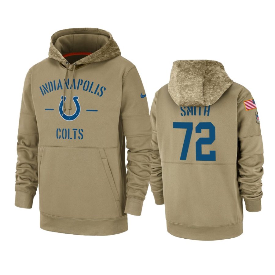 braden smith colts tan 2019 salute to service sideline therma hoodie