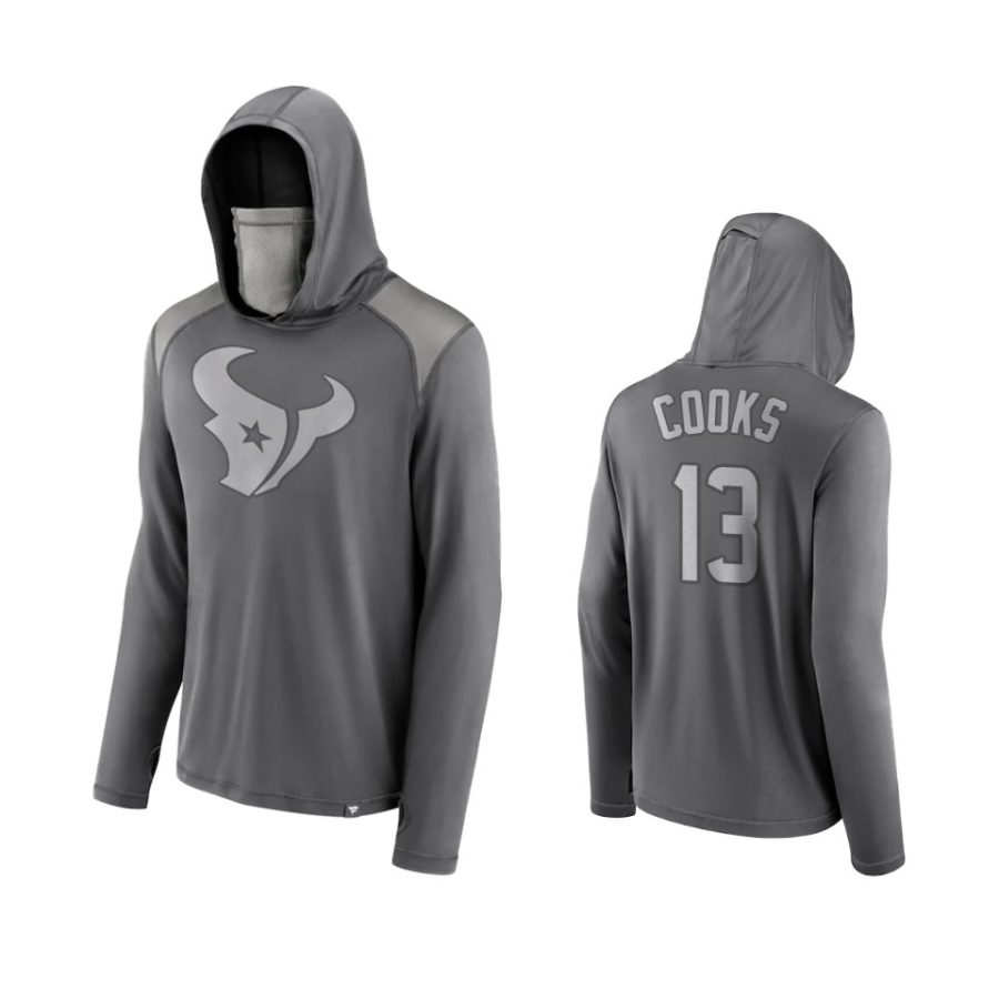 brandin cooks texans gray rally on transitional face covering hoodie