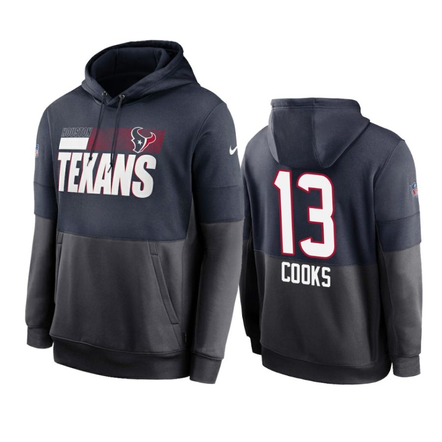 brandin cooks texans navy charcoal sideline impact lockup hoodie