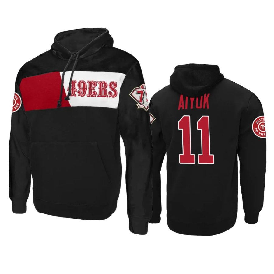 brandon aiyuk 49ers black 75th anniversary hoodie