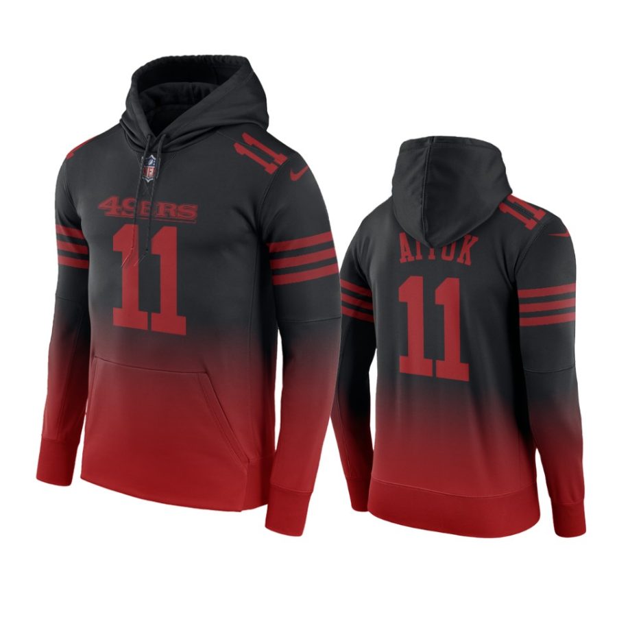 brandon aiyuk 49ers black red gradient hoodie