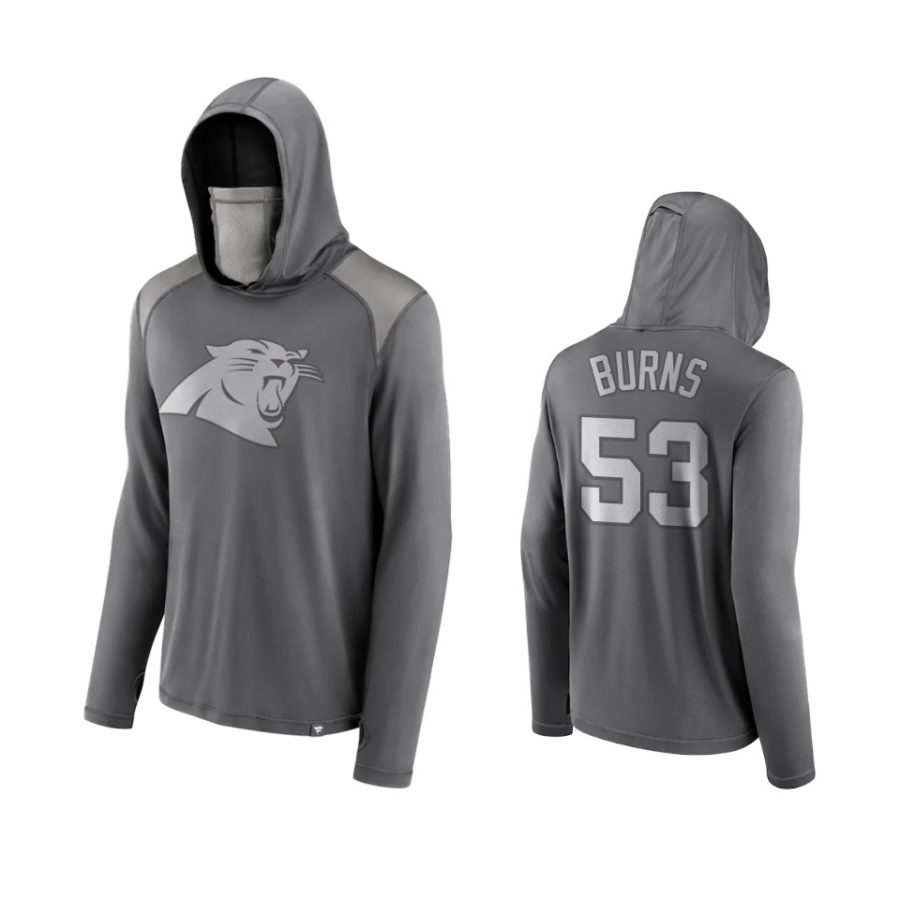 brian burns panthers gray rally on transitional face covering hoodie