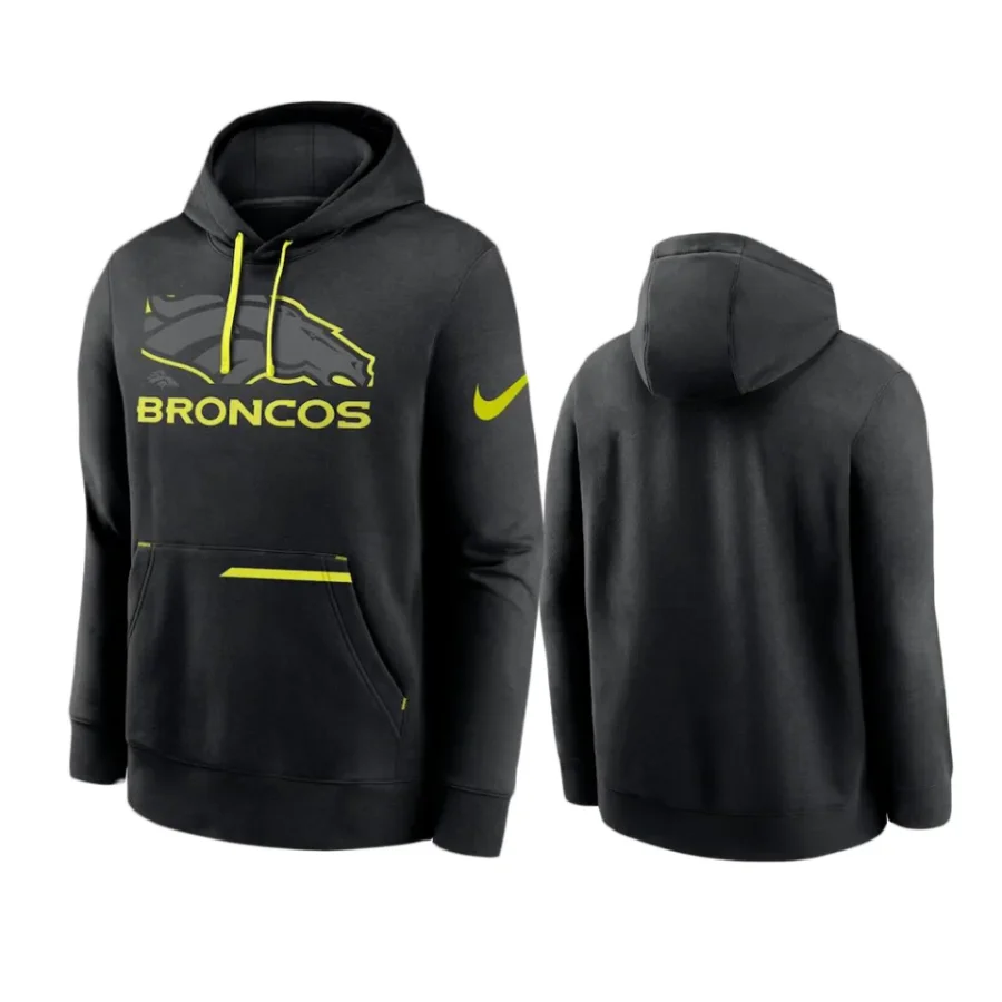 broncos black volt pullover hoodie