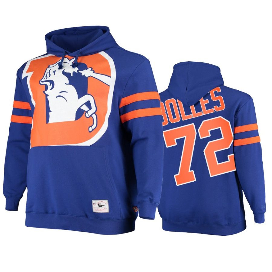 broncos garett bolles royal big face hoodie