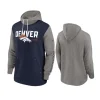 broncos navy color block fashion hoodie