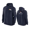 broncos navy sideline club fleece hoodie