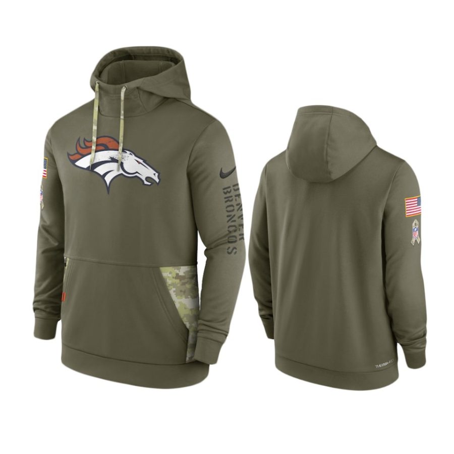 broncos olive 2022 salute to service therma hoodie