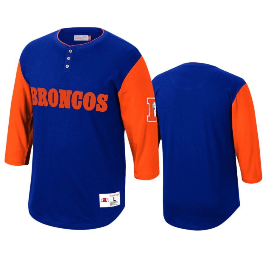 broncos royal franchise player henley t shirt