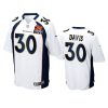 broncos terrell davis white 3x super bowl champions patch game jersey