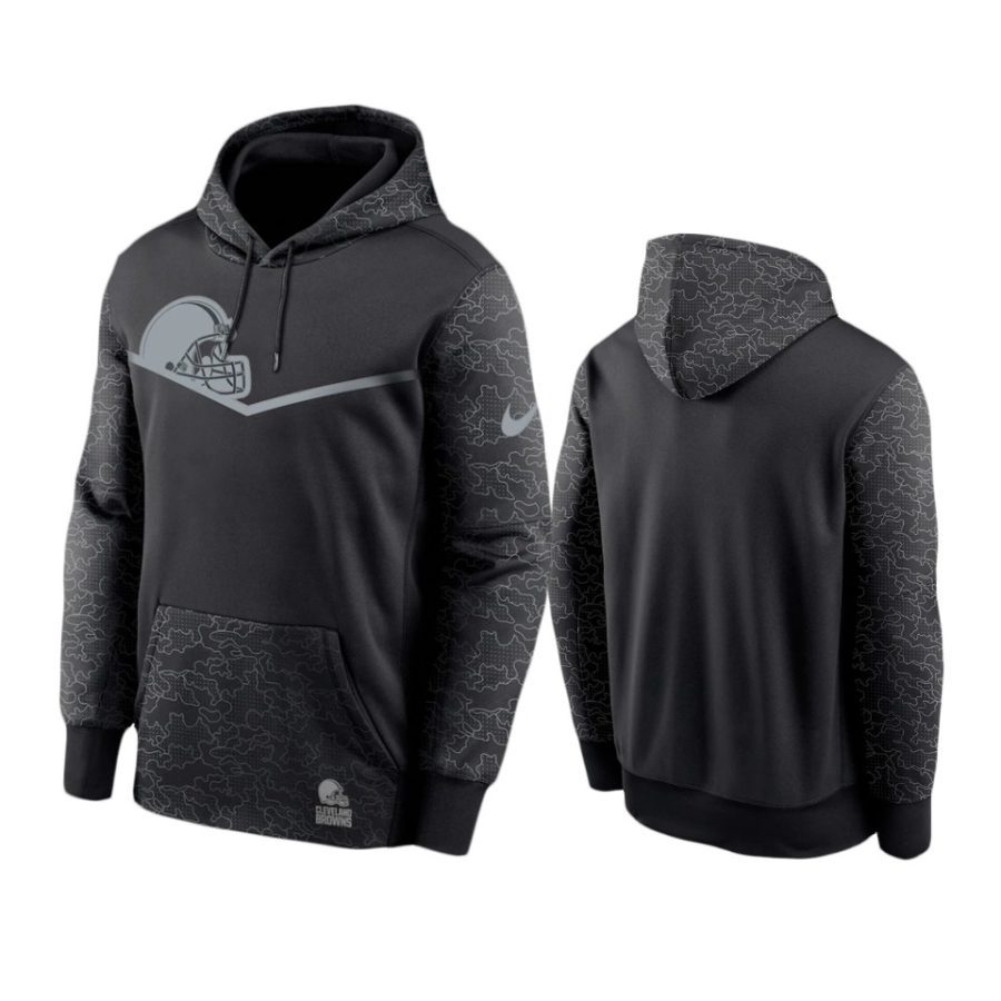 browns black rflctv chevron pullover hoodie