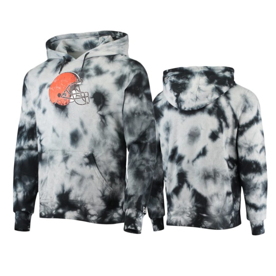 browns black tie dye pullover hoodie