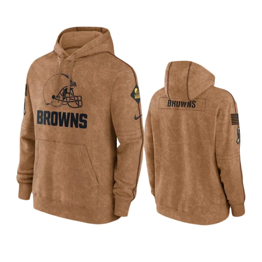 browns brown 2023 salute to service club hoodie