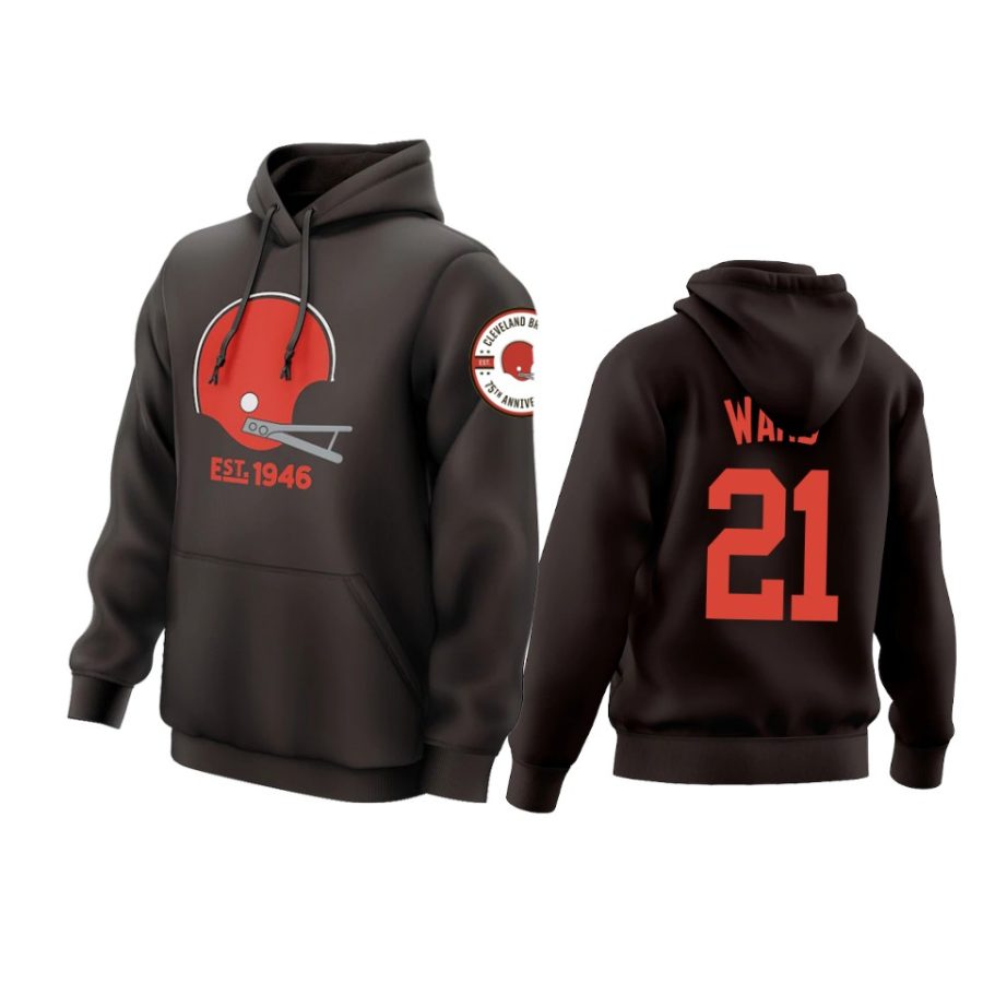 browns brown 75th anniversary helmet logo hoodie 7a