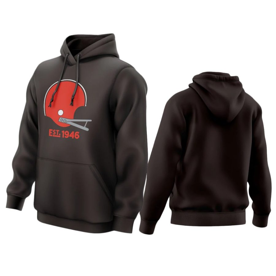 browns brown 75th anniversary helmet logo hoodie