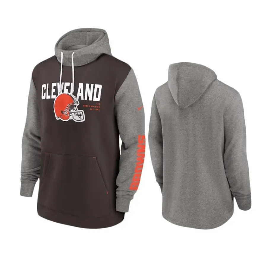 browns brown color block fashion hoodie