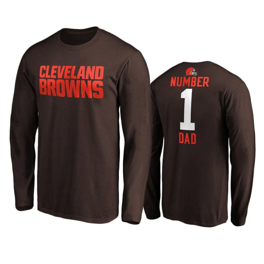 browns brown number 1 dad long sleeve t shirt