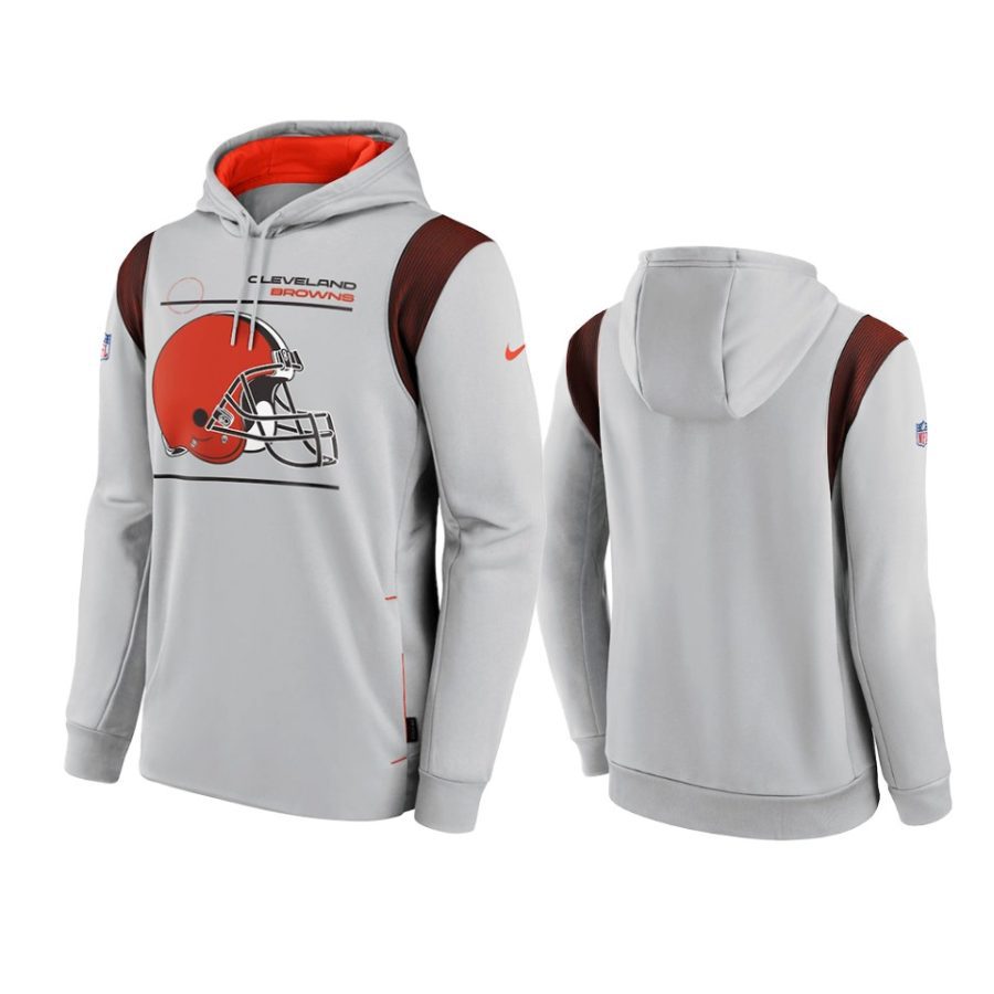 browns brown sideline logo performance hoodie