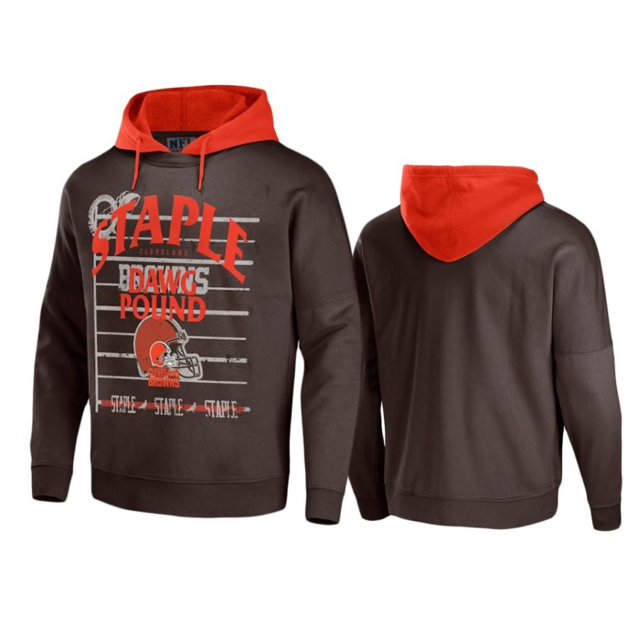 browns brown staple throwback vintage wash hoodie