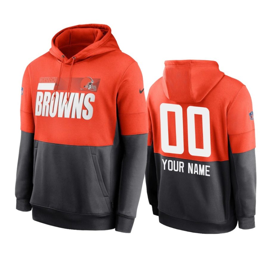 browns custom orange charcoal sideline impact lockup hoodie