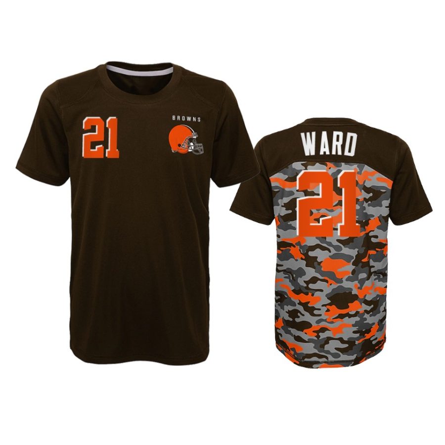 browns denzel ward camo brown extra yardage t shirt