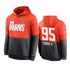 browns myles garrett orange charcoal sideline impact lockup hoodie