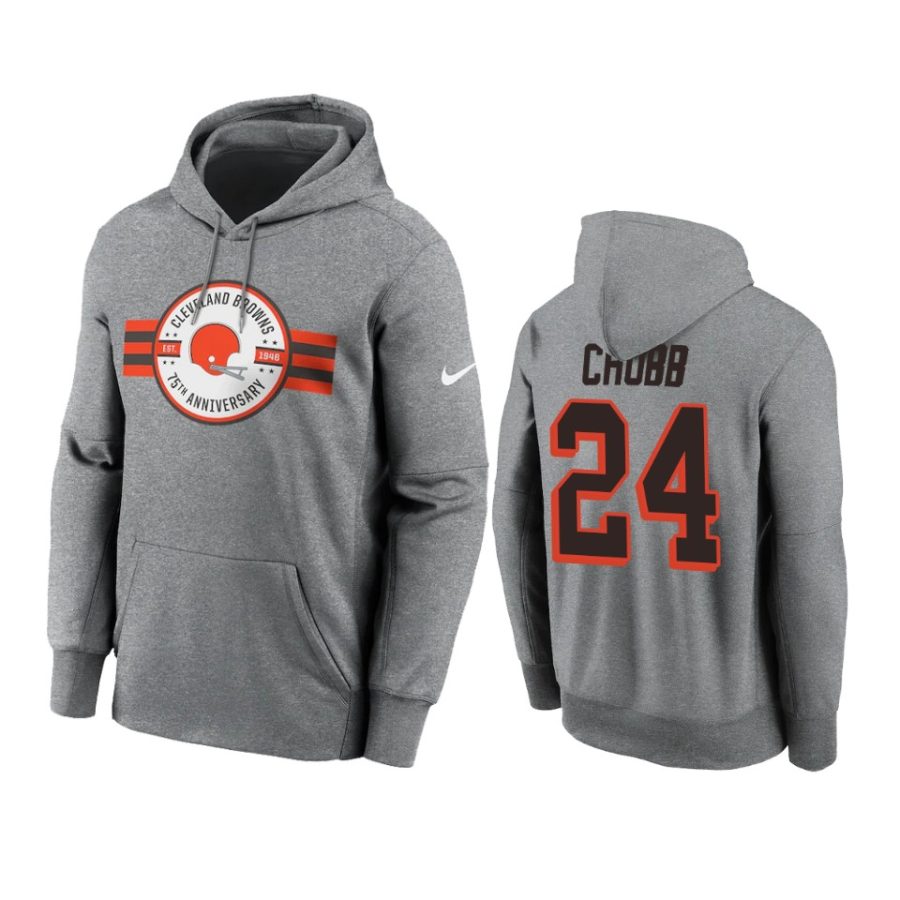 browns nick chubb heather gray 75th anniversary hoodie