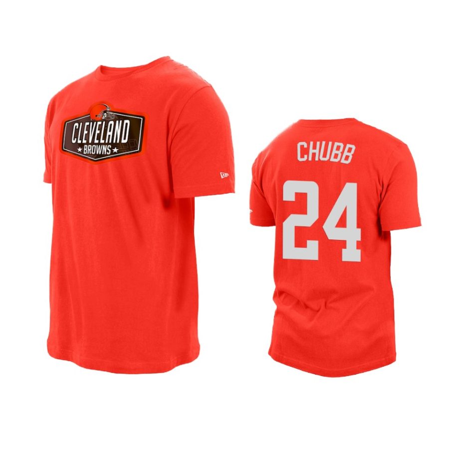 browns nick chubb orange 2021 nfl draft hook t shirt