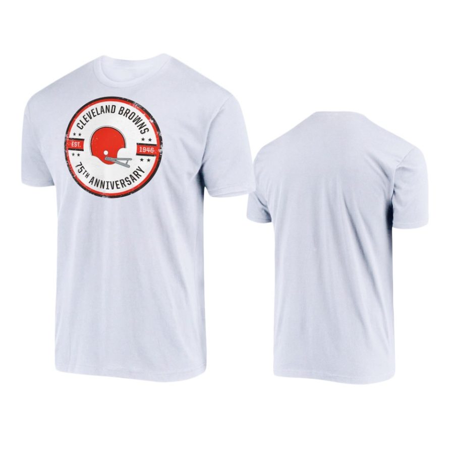 browns white 75th anniversary circle logo t shirt