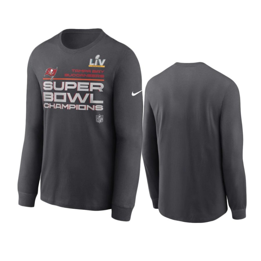 buccaneers anthracite super bowl lv champions trophy long sleeve t shirt