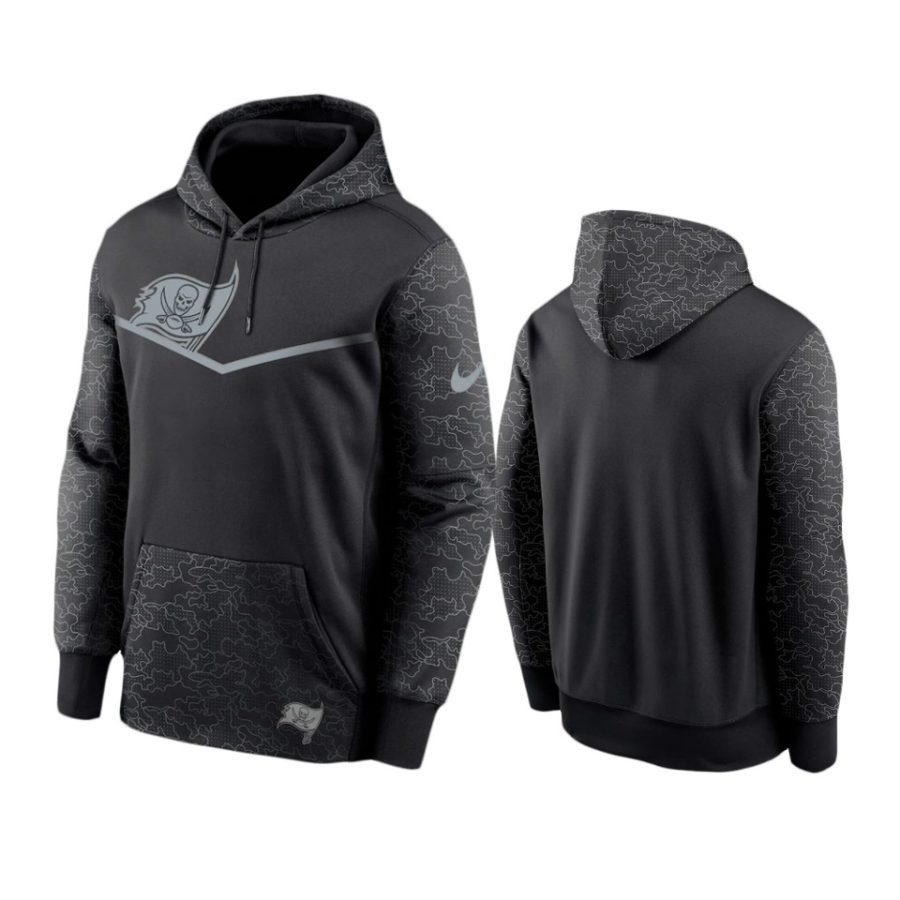 buccaneers black rflctv chevron pullover hoodie