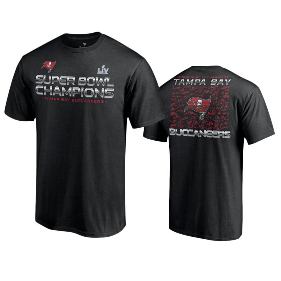 buccaneers black super bowl lv champions signature roster t shirt