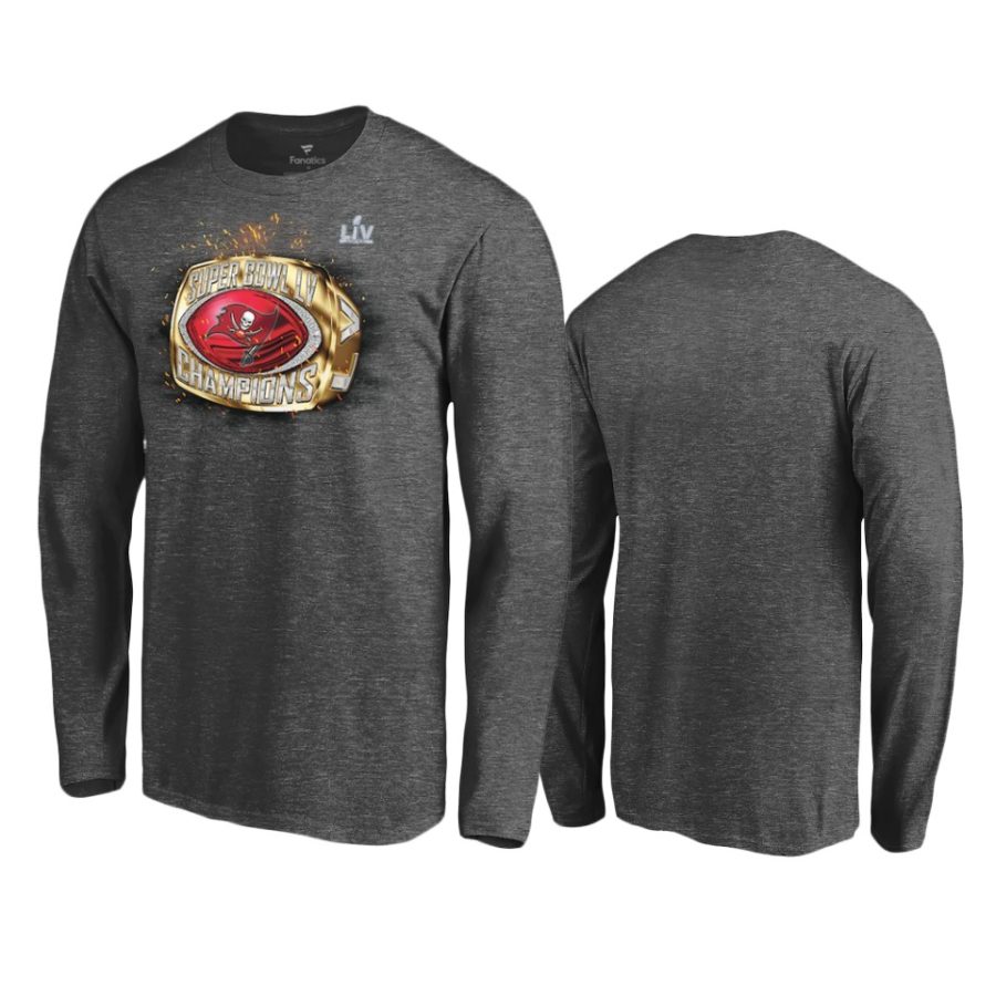 buccaneers charcoal super bowl lv champions ring long sleeve t shirt