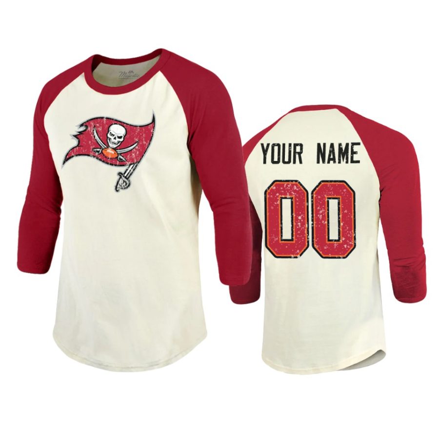 buccaneers custom cream red vintage inspired t shirt