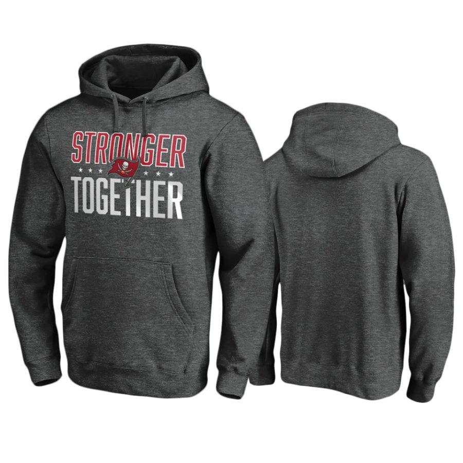 buccaneers heather charcoal stronger together hoodie