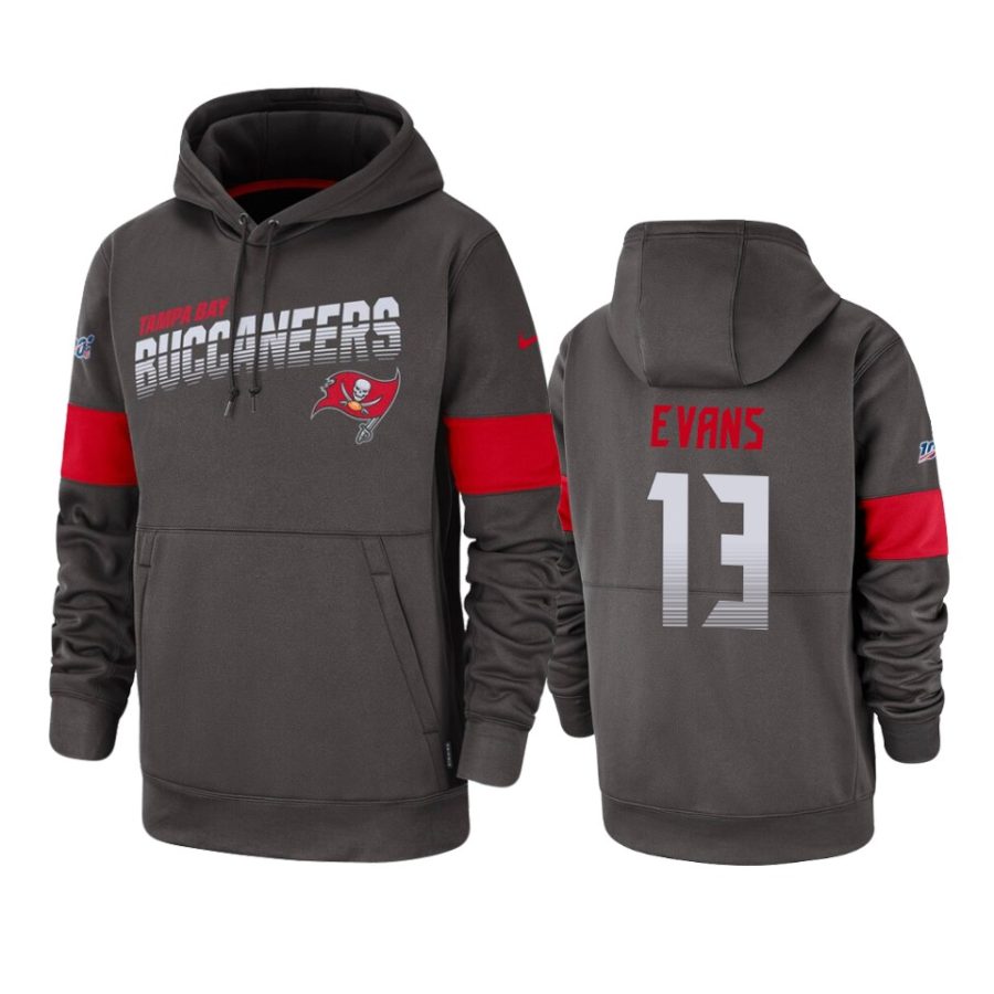 buccaneers mike evans pewter sideline team logo 100th season hoodie