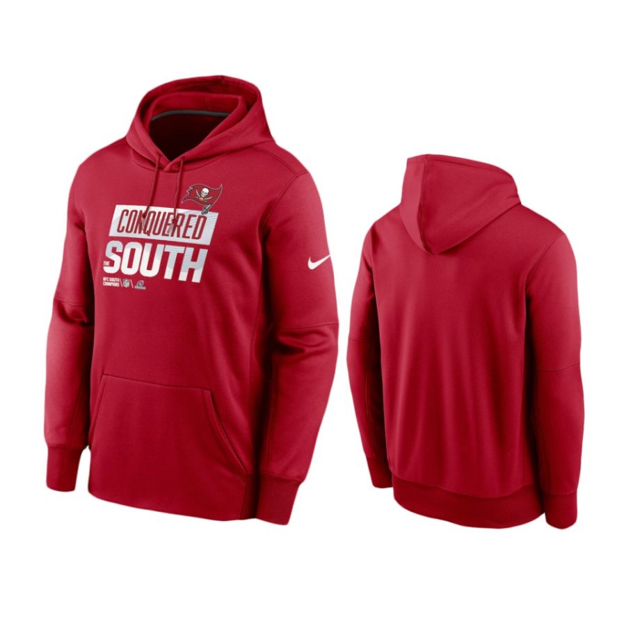 buccaneers red 2022 nfc south division champions trophy hoodie