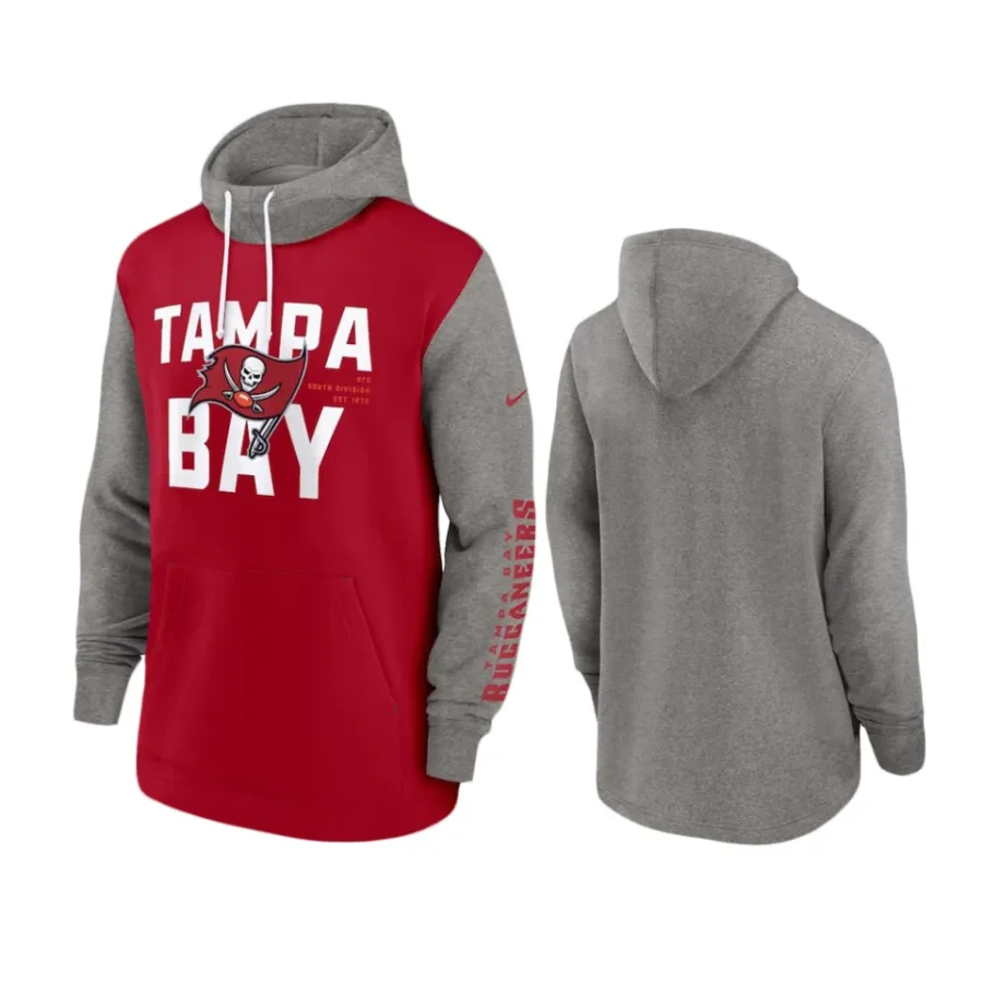 buccaneers red color block fashion hoodie