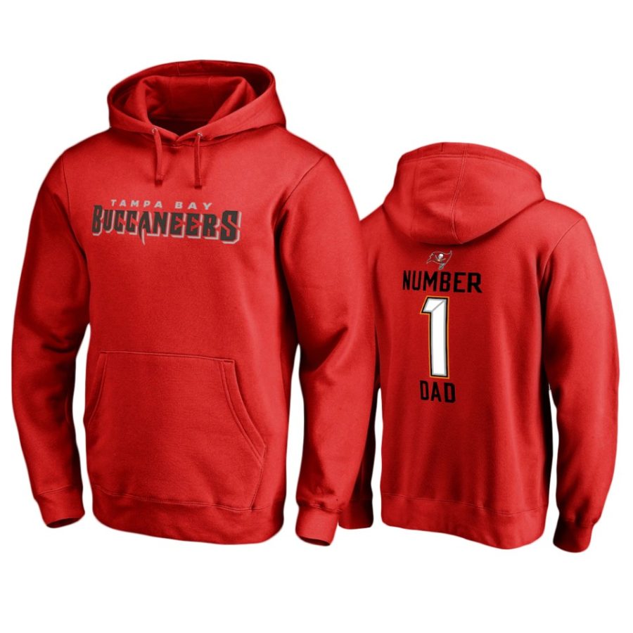 buccaneers red number 1 dad pullover hoodie