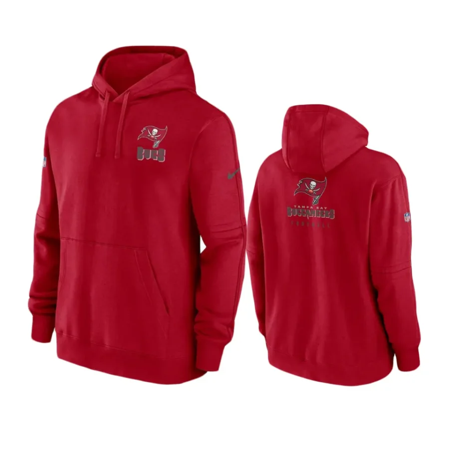 buccaneers red sideline club fleece hoodie