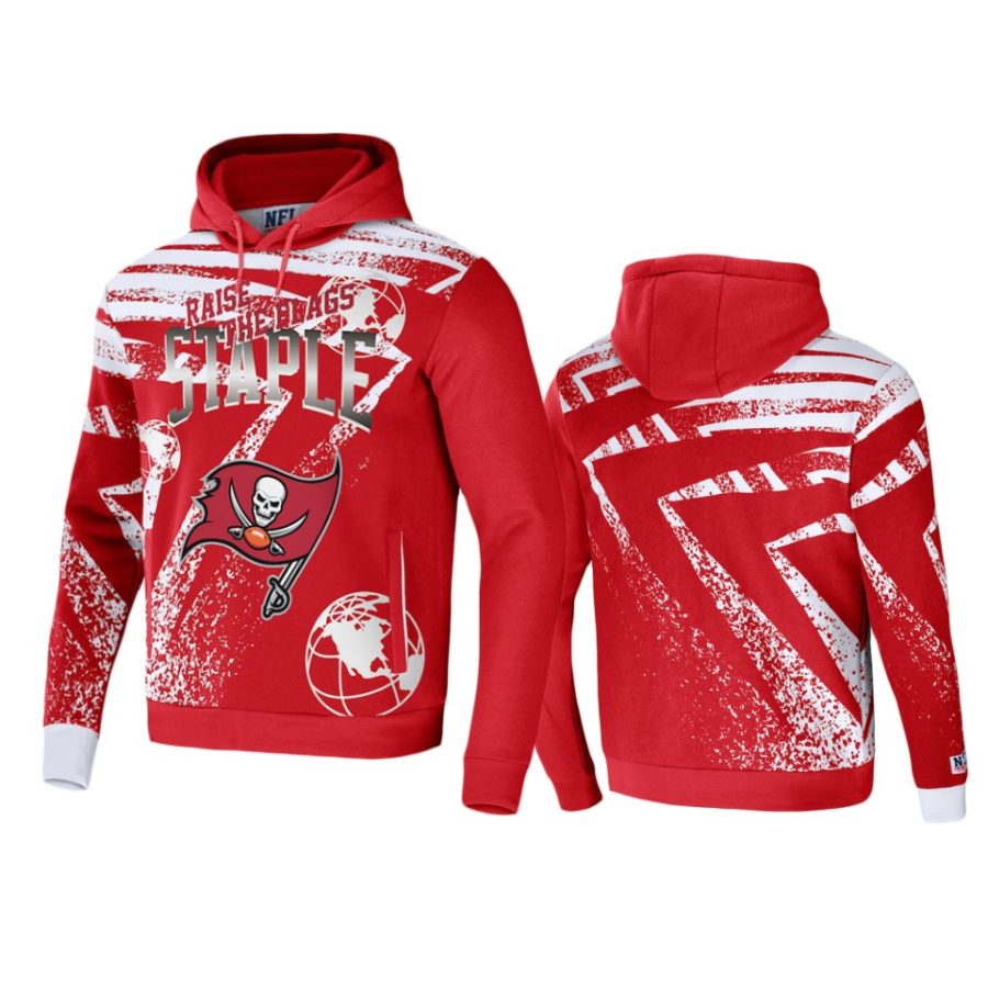 buccaneers red staple all over print hoodie