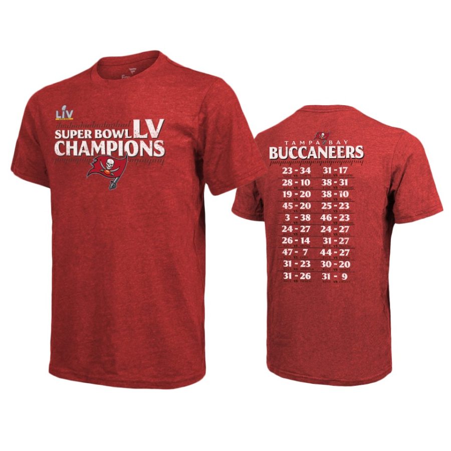 buccaneers red super bowl lv champions schedule t shirt