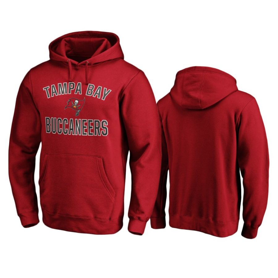 buccaneers red victory arch pullover hoodie