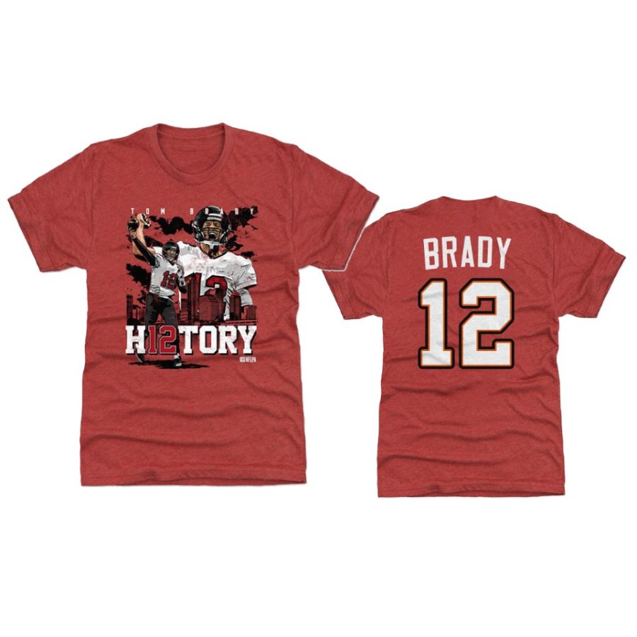 buccaneers tom brady 600th career pass td red player graphic t shirt