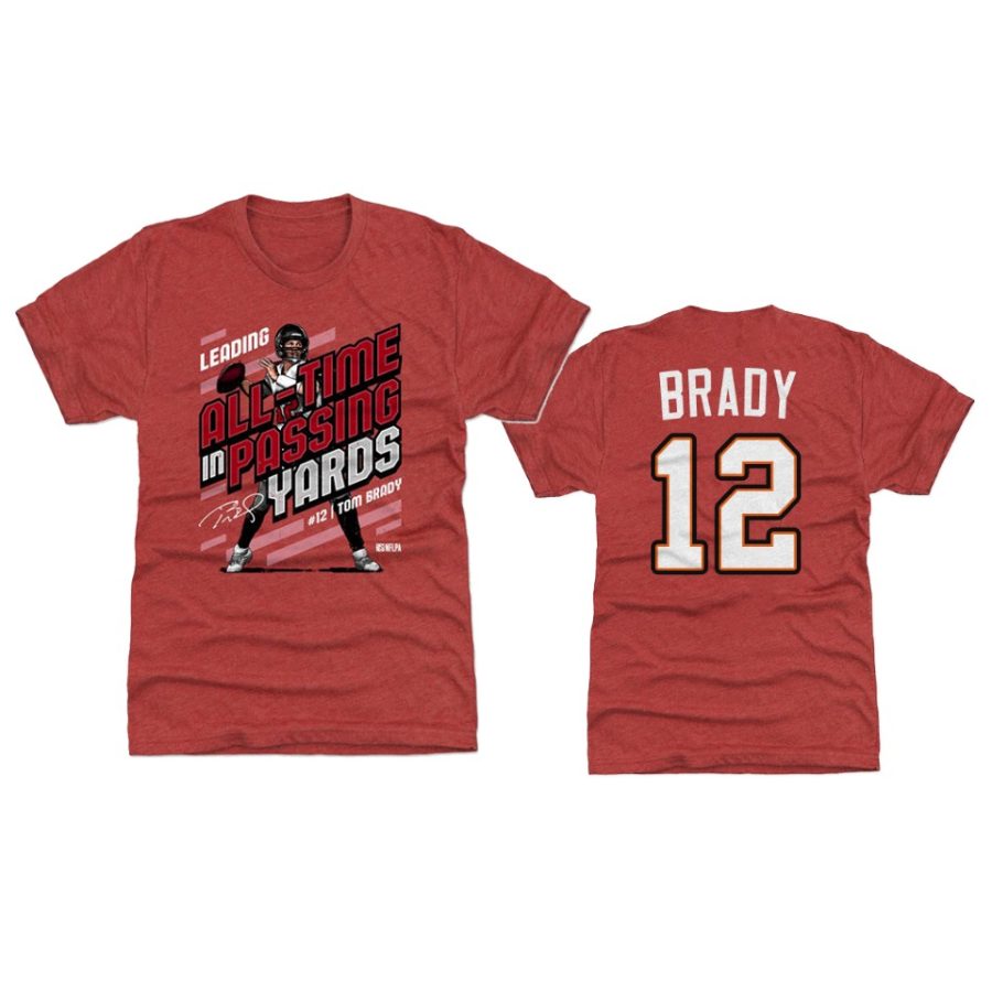 buccaneers tom brady all time passing leade red player graphic t shirt