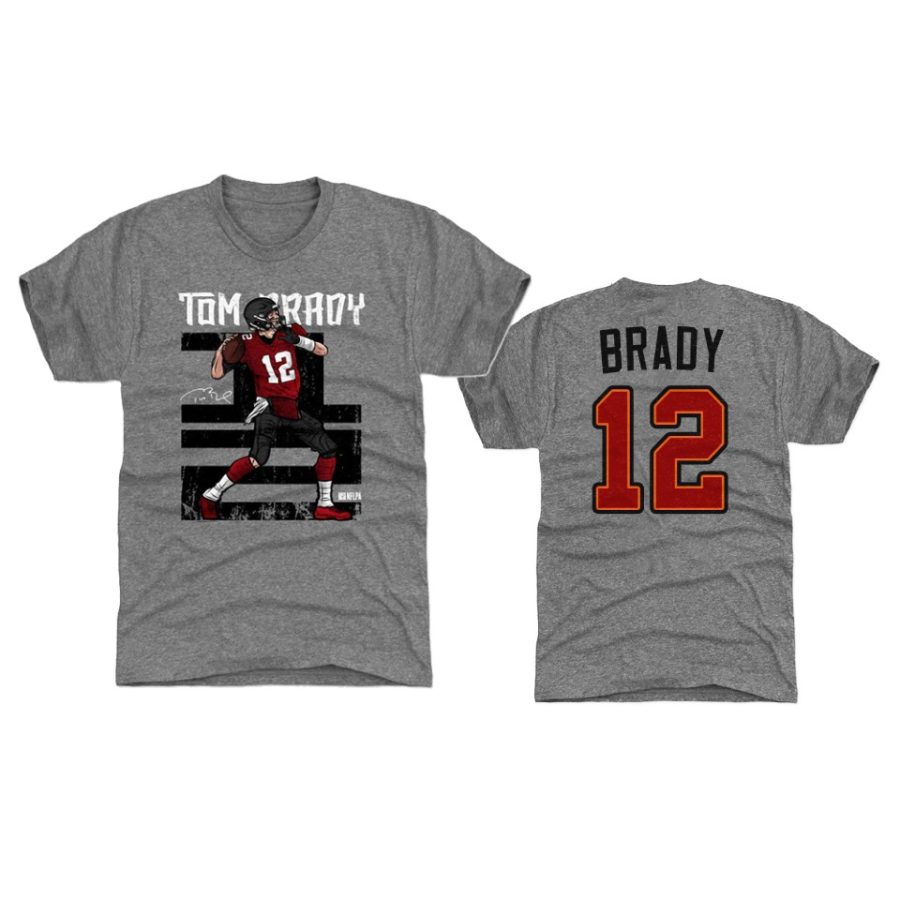 buccaneers tom brady first player 600th tds gray player graphic t shirt